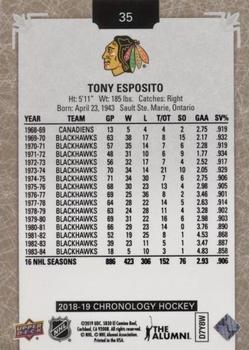 2018-19 Upper Deck Chronology #35 Tony Esposito Back