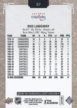 2018-19 Upper Deck Chronology #57 Rod Langway Back