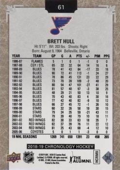 2018-19 Upper Deck Chronology #61 Brett Hull Back