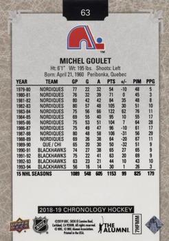2018-19 Upper Deck Chronology #63 Michel Goulet Back