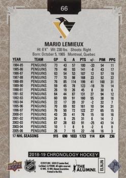 2018-19 Upper Deck Chronology #66 Mario Lemieux Back
