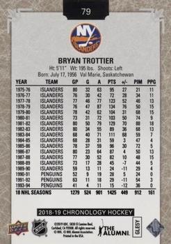 2018-19 Upper Deck Chronology #79 Bryan Trottier Back