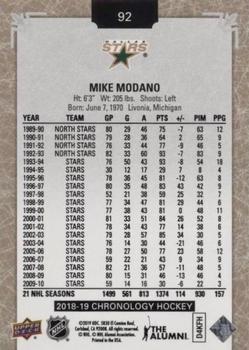 2018-19 Upper Deck Chronology #92 Mike Modano Back