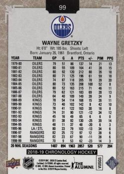 2018-19 Upper Deck Chronology #99 Wayne Gretzky Back