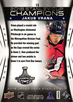 2018 Upper Deck Washington Capitals Stanley Cup #13 Jakub Vrana Back