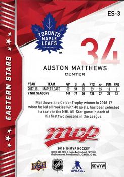 2018-19 Upper Deck MVP - Eastern Stars #ES-3 Auston Matthews Back
