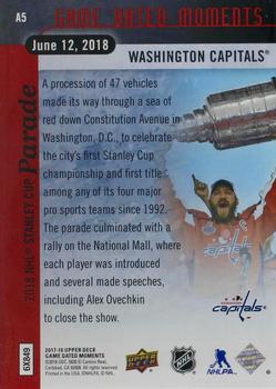 2017-18 Upper Deck Game Dated Moments - Achievements #A5 Stanley Cup Parade Back