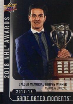 2017-18 Upper Deck Game Dated Moments - Achievements #A6 Mathew Barzal Front