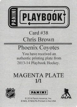 2013-14 Panini Playbook - Breakout Printing Plates Magenta #38 Chris Brown Back