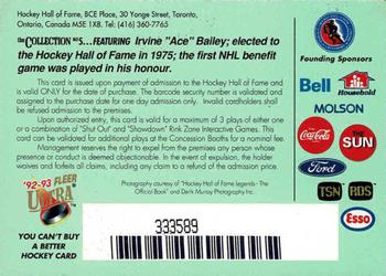 1992-93 Ultra Hockey Hall of Fame The Collection #5 Ace Bailey Back