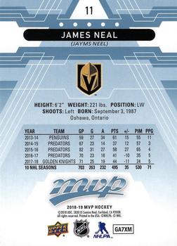 2018-19 Upper Deck MVP - Factory Set Blue #11 James Neal Back