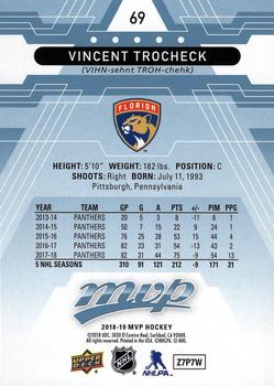 2018-19 Upper Deck MVP - Factory Set Blue #69 Vincent Trocheck Back