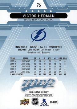 2018-19 Upper Deck MVP - Factory Set Blue #76 Victor Hedman Back