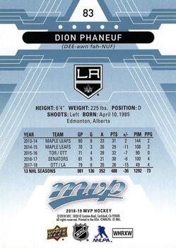 2018-19 Upper Deck MVP - Factory Set Blue #83 Dion Phaneuf Back