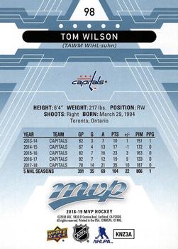 2018-19 Upper Deck MVP - Factory Set Blue #98 Tom Wilson Back