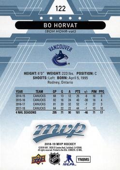 2018-19 Upper Deck MVP - Factory Set Blue #122 Bo Horvat Back