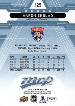 2018-19 Upper Deck MVP - Factory Set Blue #125 Aaron Ekblad Back
