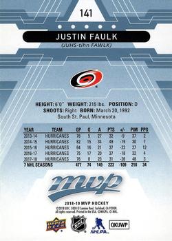 2018-19 Upper Deck MVP - Factory Set Blue #141 Justin Faulk Back