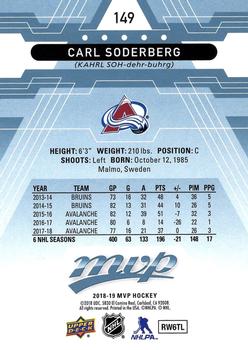 2018-19 Upper Deck MVP - Factory Set Blue #149 Carl Soderberg Back