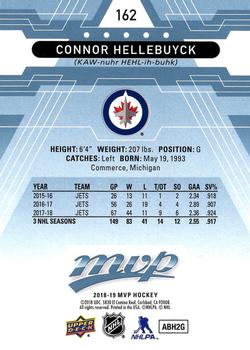 2018-19 Upper Deck MVP - Factory Set Blue #162 Connor Hellebuyck Back