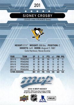 2018-19 Upper Deck MVP - Factory Set Blue #201 Sidney Crosby Back