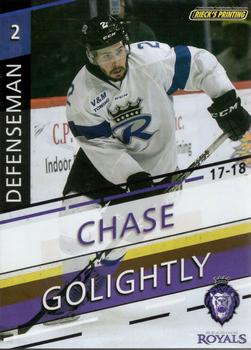 2017-18 Rieck's Printing Reading Royals (ECHL) #2 Chase Golightly Front