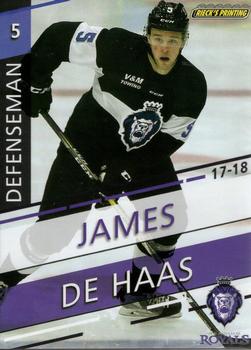2017-18 Rieck's Printing Reading Royals (ECHL) #4 James De Haas Front