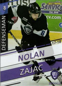2017-18 Rieck's Printing Reading Royals (ECHL) #6 Nolan Zajac Front