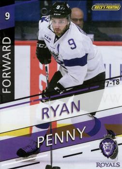 2017-18 Rieck's Printing Reading Royals (ECHL) #7 Ryan Penny Front