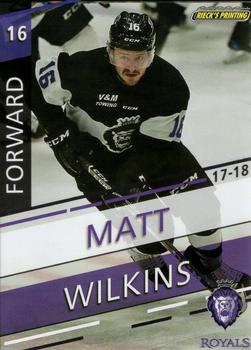 2017-18 Rieck's Printing Reading Royals (ECHL) #11 Matt Wilkins Front