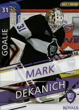 2017-18 Rieck's Printing Reading Royals (ECHL) #22 Mark Dekanich Front