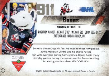 2017-18 Extreme Niagara IceDogs (OHL) #1 Bones Back