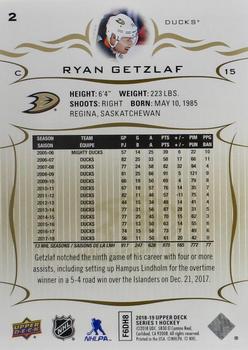 2018-19 Upper Deck - Silver Foil #2 Ryan Getzlaf Back