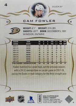 2018-19 Upper Deck - Silver Foil #4 Cam Fowler Back