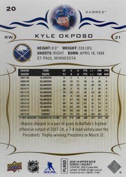 2018-19 Upper Deck - Silver Foil #20 Kyle Okposo Back