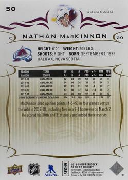 2018-19 Upper Deck - Silver Foil #50 Nathan MacKinnon Back