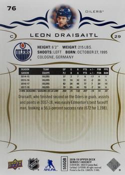 2018-19 Upper Deck - Silver Foil #76 Leon Draisaitl Back