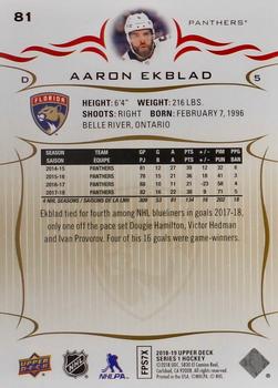 2018-19 Upper Deck - Silver Foil #81 Aaron Ekblad Back