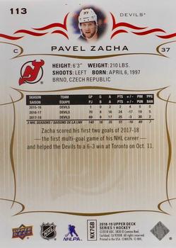 2018-19 Upper Deck - Silver Foil #113 Pavel Zacha Back