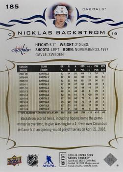 2018-19 Upper Deck - Silver Foil #185 Nicklas Backstrom Back