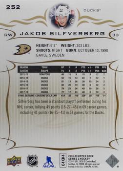 2018-19 Upper Deck - Silver Foil #252 Jakob Silfverberg Back