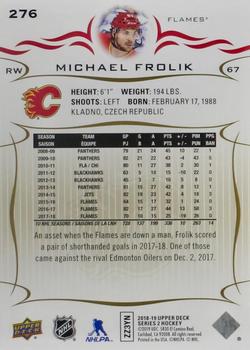 2018-19 Upper Deck - Silver Foil #276 Michael Frolik Back