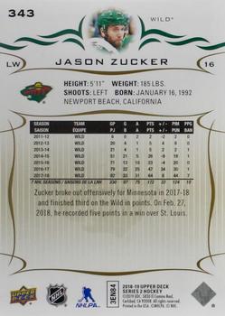 2018-19 Upper Deck - Silver Foil #343 Jason Zucker Back