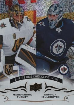 2018-19 Upper Deck - Speckled Rainbow Foil #199 Marc-Andre Fleury/Connor Hellebuyck Front
