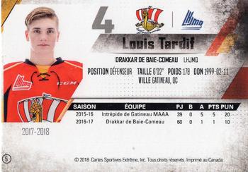 2017-18 Extreme Baie-Comeau Drakkar QMJHL #5 Louis Tardif Back