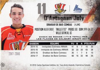 2017-18 Extreme Baie-Comeau Drakkar QMJHL #10 D'Artagnan Joly Back