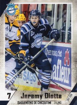 2017-18 Extreme Chicoutimi Sagueneens QMJHL #2 Jeremy Diotte Front