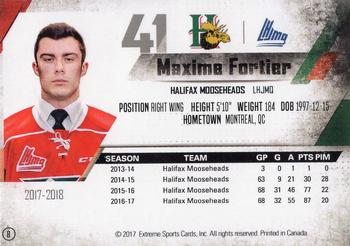 2017-18 Extreme Halifax Mooseheads QMJHL #8 Maxime Fortier Back