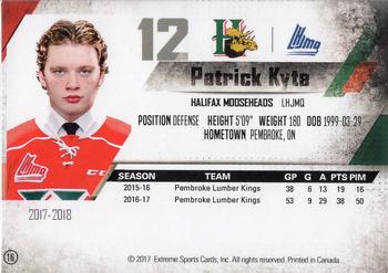 2017-18 Extreme Halifax Mooseheads QMJHL #16 Patrick Kyte Back
