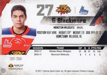 2017-18 Extreme Moncton Wildcats (QMJHL) #17 Gerald Blackmore Back